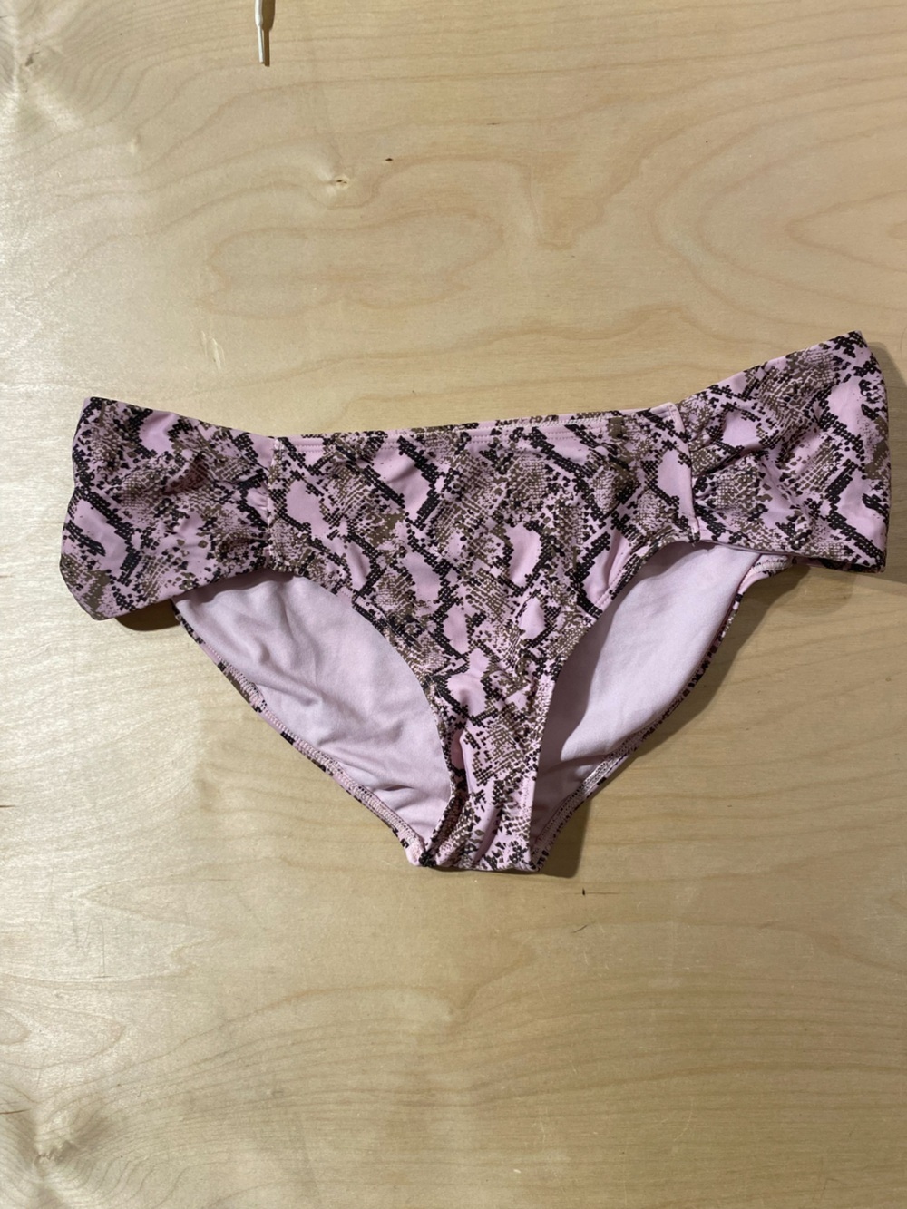 Rachel Pink and Brown Snakeskin Bikini Bottoms XL (RG)